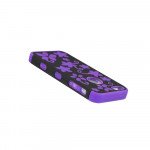 Wholesale iPhone 5 5S Flower Hard Hybrid Case (Black-Purple)